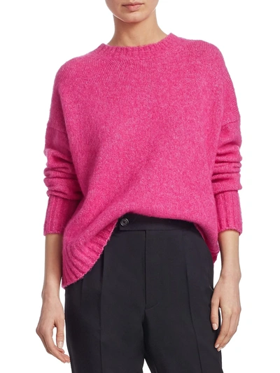 Shop Helmut Lang Women's Brushed Wool Crewneck Sweater In Gum