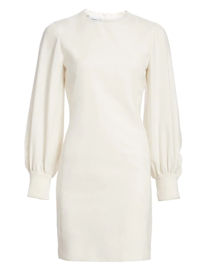 Shop Akris Punto Women's Puff-sleeve Wool Flannel Shift Dress In Cream