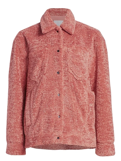 Shop Cinq À Sept Women's Julia Teddy Jacket In Rosewood