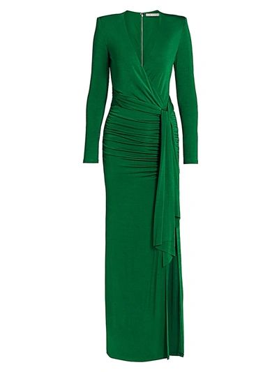 Shop Alice And Olivia Women's Kyra Ruched Maxi Dress In Basil