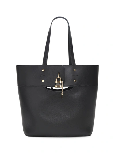 Shop Chloé Women's Medium Aby Leather Tote In Black