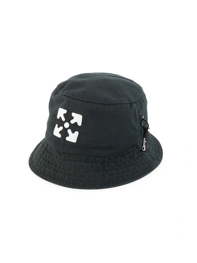 Shop Off-white Men's Arrow Bucket Hat In Black White