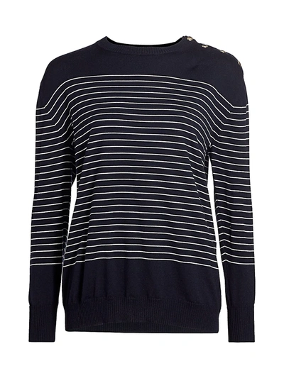 Shop Max Mara Women's Navona Nautical Stripe Sweater In Ultramarine
