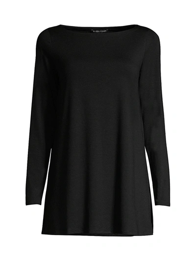 Shop Eileen Fisher Women's Boatneck Tunic In Black