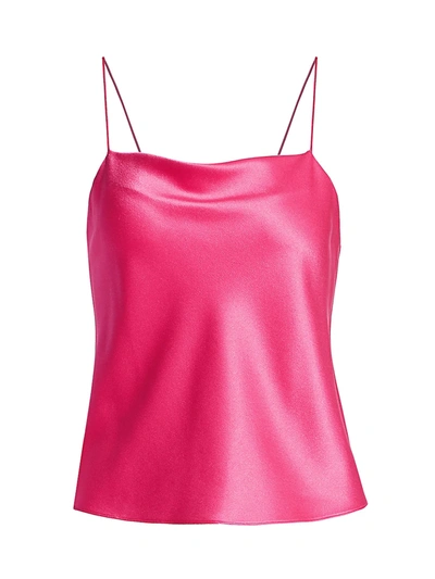 Shop Alice And Olivia Harmon Drapey Slip Camisole In Wild Pink