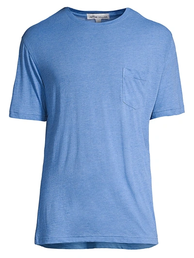 Shop Peter Millar Men's Seaside Summer Pocket T-shirt In Lazuline