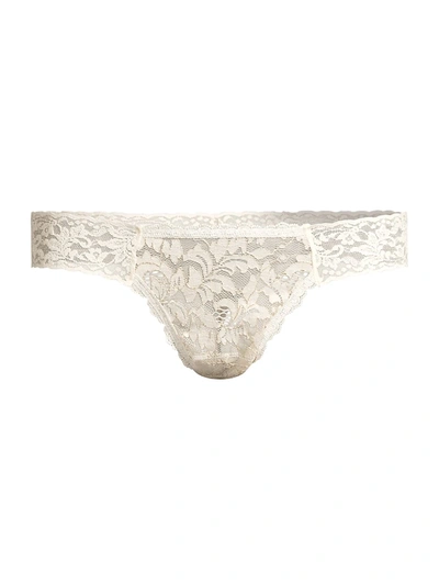 Shop Hanky Panky Women's Lace Golden Allure Low-rise Thong In Ivory