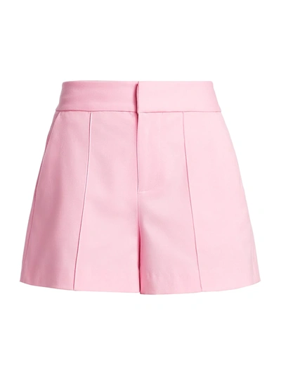 Shop Alice And Olivia Dylan Pintuck Shorts In Electric Pink