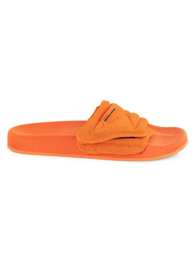 Shop Heron Preston Men's Slider Logo Sandals In Orange