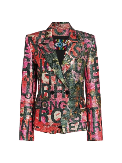 Shop Libertine Women's A Dream For Winter Blazer In Pink Multi