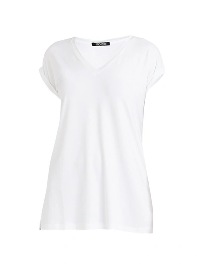 Shop Nic + Zoe Eaze V-neck Paper T-shirt In Paper White