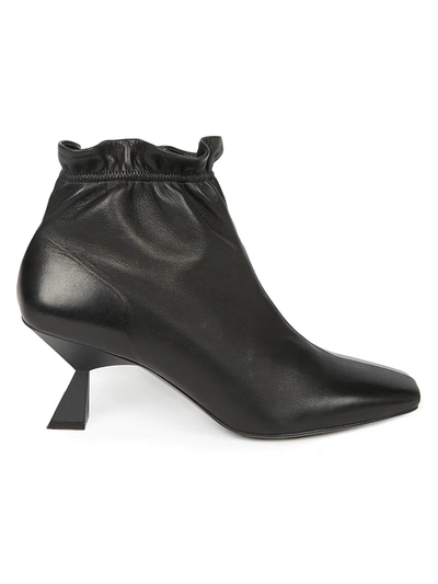 Shop Givenchy Women's Elasticized Square-toe Leather Booties In Black