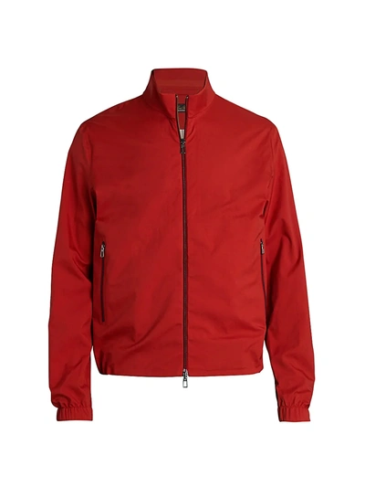 Shop Loro Piana Men's Stand Collar Bomber Jacket In Red