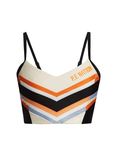 Shop P.e Nation Score Runners Sports Bra In Pearled Ivory