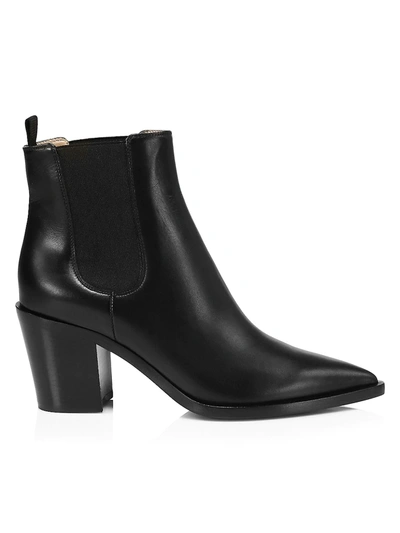 Shop Gianvito Rossi Women's Romney Point-toe Leather Chelsea Boots In Black