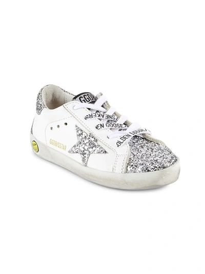 Shop Golden Goose Baby's & Little Kid's Superstar Glitter Sneakers In White Silver