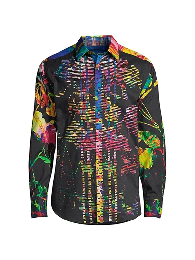 Shop Robert Graham Tailored-fit Victory Printed Sport Shirt In Neutral