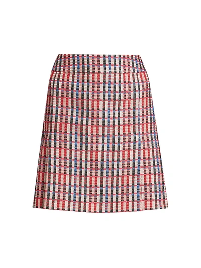 Shop Akris Punto Multi Tweed A-line Skirt In Rose Quartz