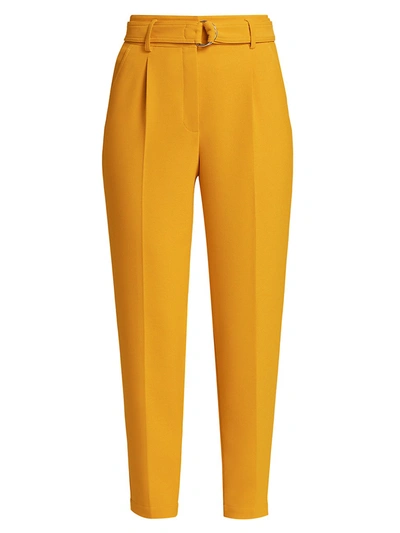 Shop Akris Punto Fred Belted Crepe Pants In Vivid Yellow