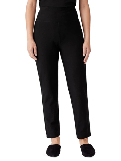 Shop Eileen Fisher High-rise Slim Ankle Pants In Black