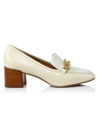 Shop Tory Burch Women's Jessa Block-heel Leather Loafers In New Ivory