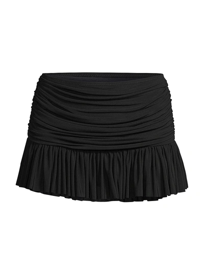 Shop Norma Kamali Women's Richie Ruffle Bottom In Black