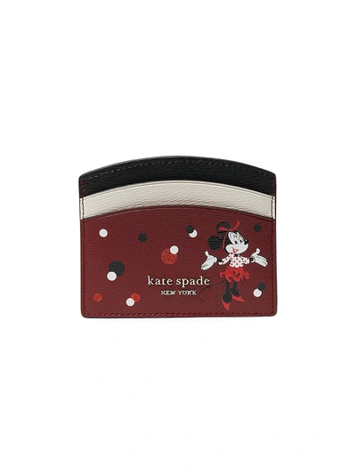 Shop Kate Spade X Minnie Mouse Card Holder In Red Mult