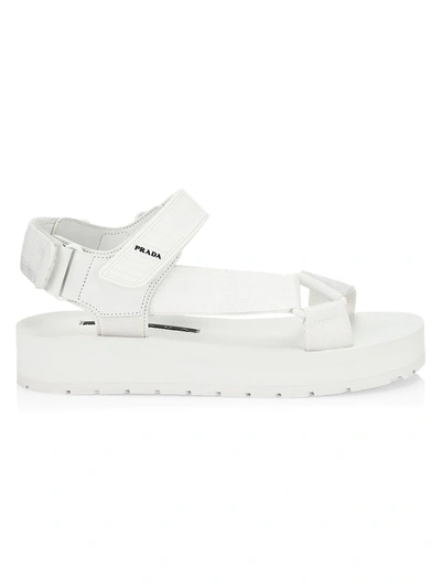 Shop Prada Nomad Sport Sandals In Bianco