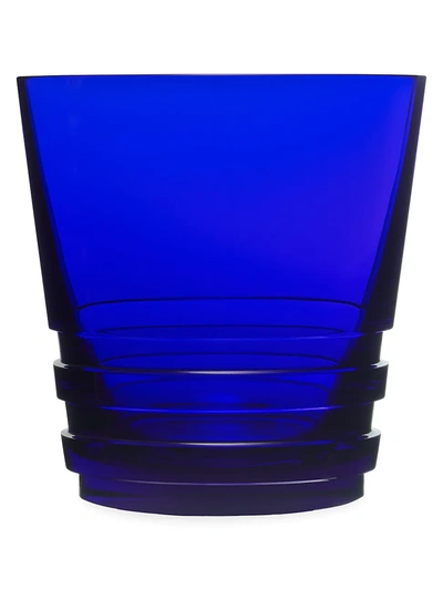 Shop Saint Louis Oxymore Large Crystal Glass Tumbler In Dark Blue