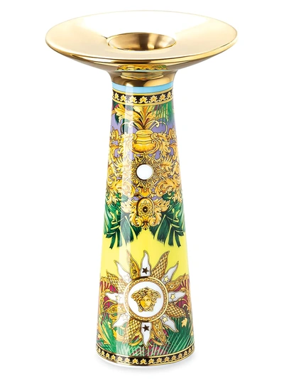 Shop Versace Animalier Porcelain Candleholder In Multi