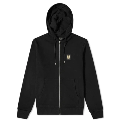 Belstaff Black French Terry Zip Hoodie In Black