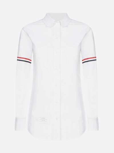 Shop Thom Browne Tricolor-details Striped Cotton Shirt