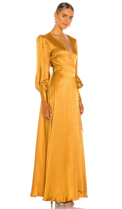 House Of Harlow 1960 X Revolve Maxi Wrap Dress In Gold