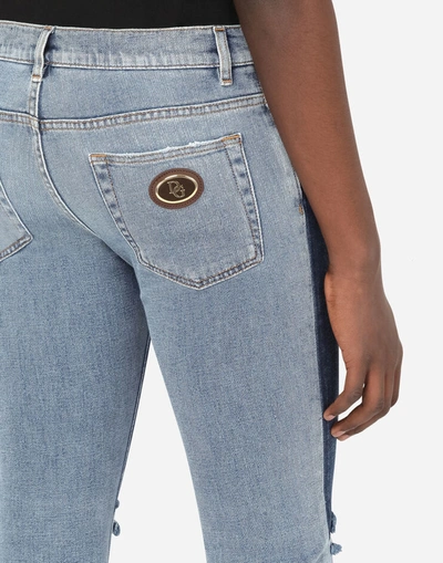 Shop Dolce & Gabbana Skinny Stretch Jeans With A Mix Of Washes