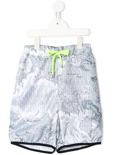 Shop Alviero Martini Map-print Track Shorts In Grey