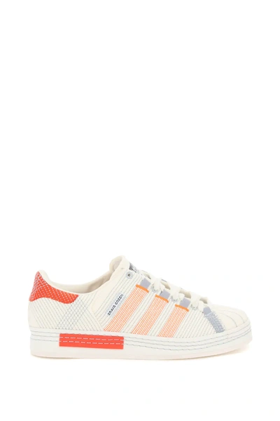 Shop Adidas Originals Cg Superstar Sneakers In White,grey,orange