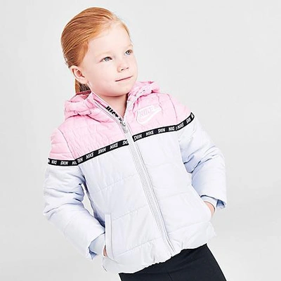 Shop Nike Girls' Toddler Sportswear Taped Colorblock Puffer Jacket In Pink