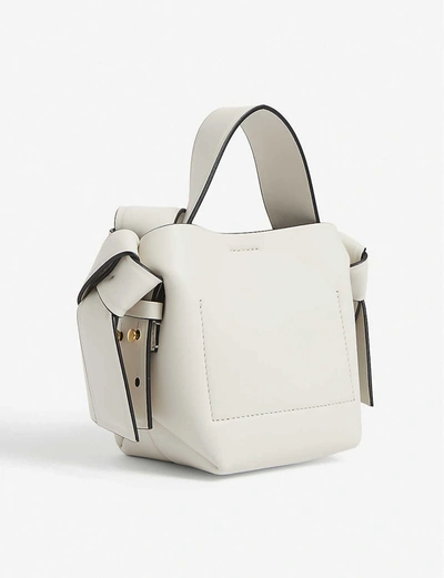 Shop Acne Studios Womens White Black Musubi Micro Leather Bag