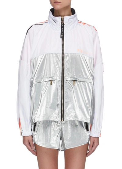 Shop P.e Nation Side Runner Metallic Panelled Zip Jacket In Multi-colour