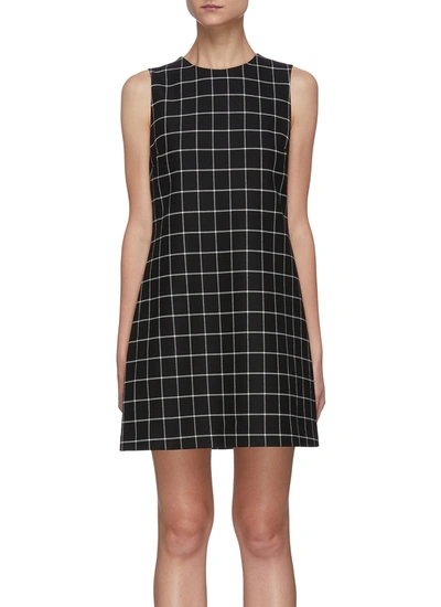 Shop Alice And Olivia 'ellis' Windowpane Checks Mini Dress In Multi-colour