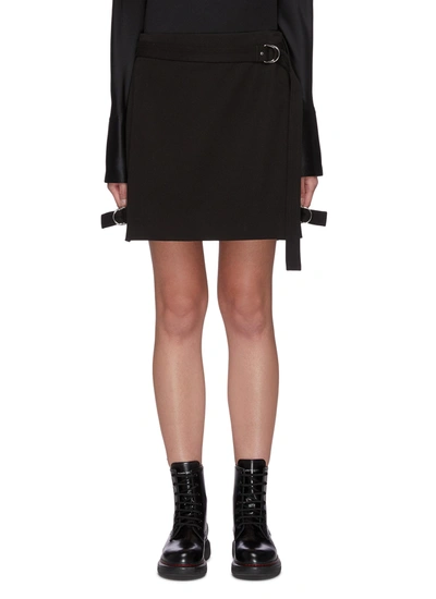 Shop Helmut Lang Waist Strap Mini Skirt In Black