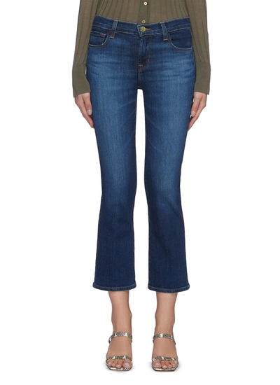 Shop J Brand 'selena' Mid Rise Crop Boot Jeans In Blue
