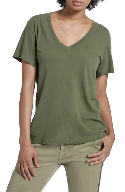 Shop Current Elliott The Perfect V-neck T-shirt In Army Green With