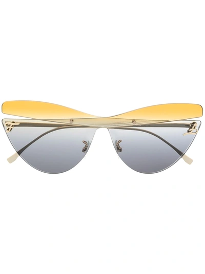 Shop Fendi Frameless Cat-eye Sunglasses In 金色