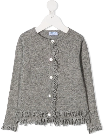 Shop Siola Fringed-edge Cardigan In Grey