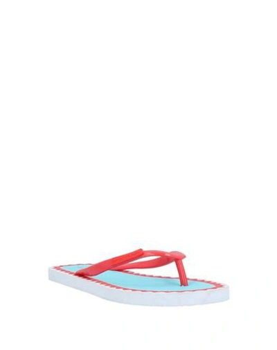 Shop Emporio Armani Woman Thong Sandal Red Size 7.5 Pvc - Polyvinyl Chloride