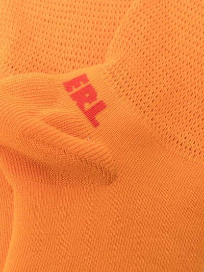 Shop Erl Heel Logo Socks In Orange