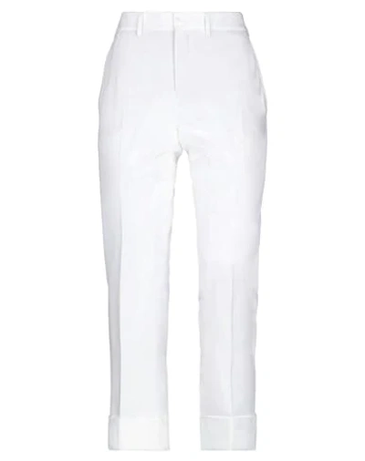 Shop Slowear Woman Pants White Size 6 Cotton, Elastane
