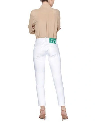Shop Dsquared2 Woman Jeans White Size 10 Cotton, Elastane