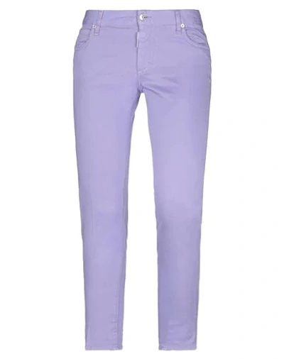 Shop Dsquared2 Woman Jeans Lilac Size 0 Cotton, Elastane In Purple